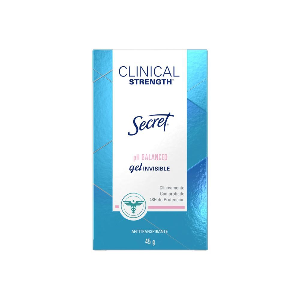 Desodorante Secret Clinical Strength Gel Invisible Barra X 45Gr