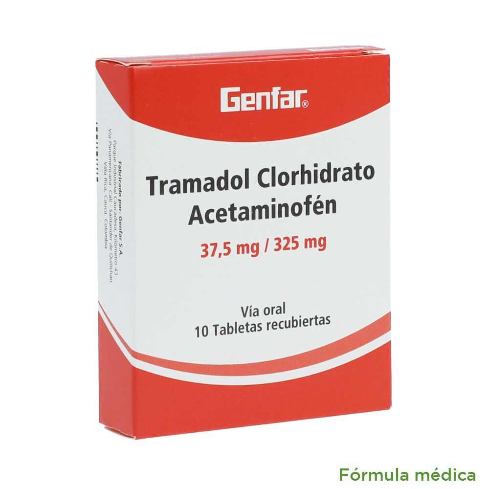 Tramadol+Acetaminofén (37.5+325)Mg Tableta Recubierta Caja X 10 Genfar