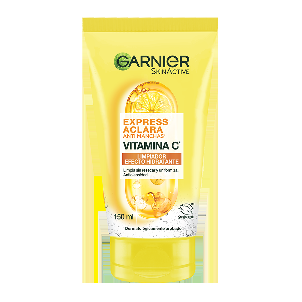 Limpiador Efecto Hidratante Garnier Express Aclara Anti Manchas Vitamina C*, 150Ml