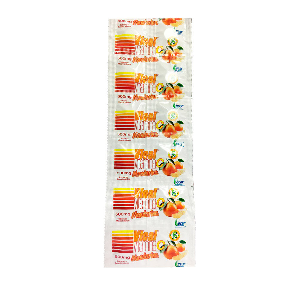 Vical-Tabletas-Masticables-Sabor-A-Mandarina-Blíster-X-12---imagen
