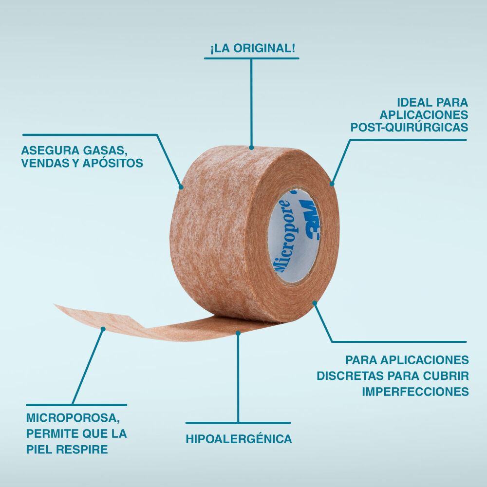 Micropore-Nexcare-Piel-Caja-Individual-1-Sobre-12Mm-X-5M-imagen-3