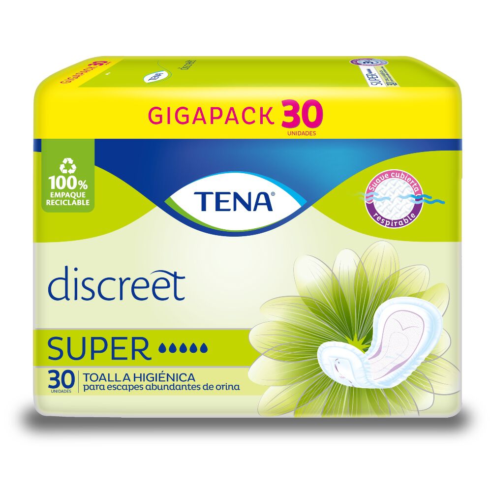Toalla Tena Mujer Incontinencia Super Paquete X 30