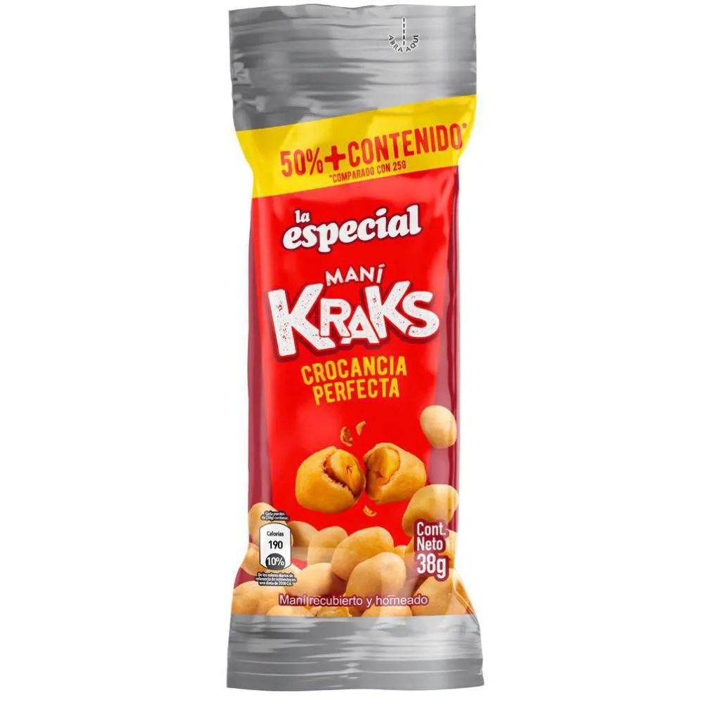 Mani Kraks La Especial Crocancia Perfecta Paquete X 38Gr
