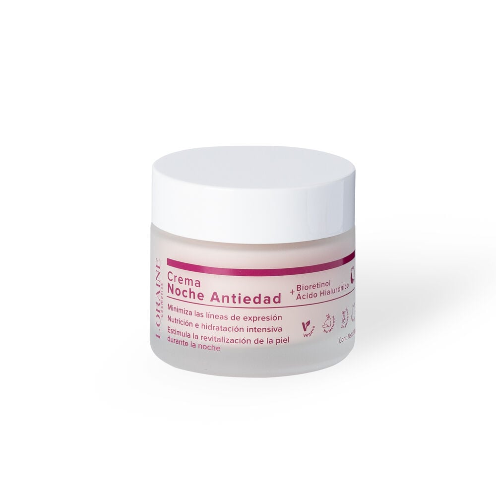 Crema-Noche-Loraine-Cosmetics-Antiedad-Bioretinol-+-Acido-Hialuronico-Pote-por-50Gr-imagen-2