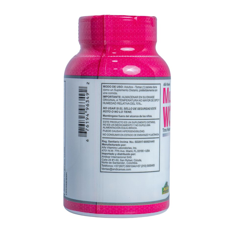 Suplemento-Dietario-Alfa-Vitamins-Multi-Women-Tableta-Frasco-X-100-imagen-3
