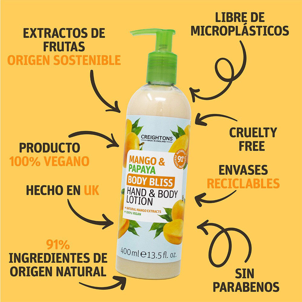 Loción-para-Manos-y-Cuperpo-Creightons-Body-Bliss-Mango-y-Papaya-Frasco-x-400Ml-GO-Y-PAPAYA-imagen-2