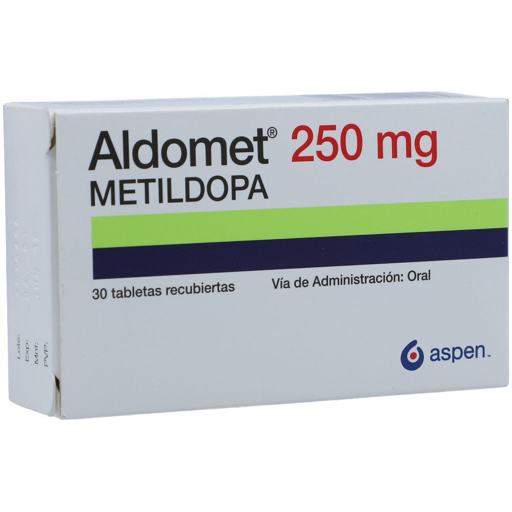 Aldomet Tabletas Recubiertas 250Mg Caja X 30