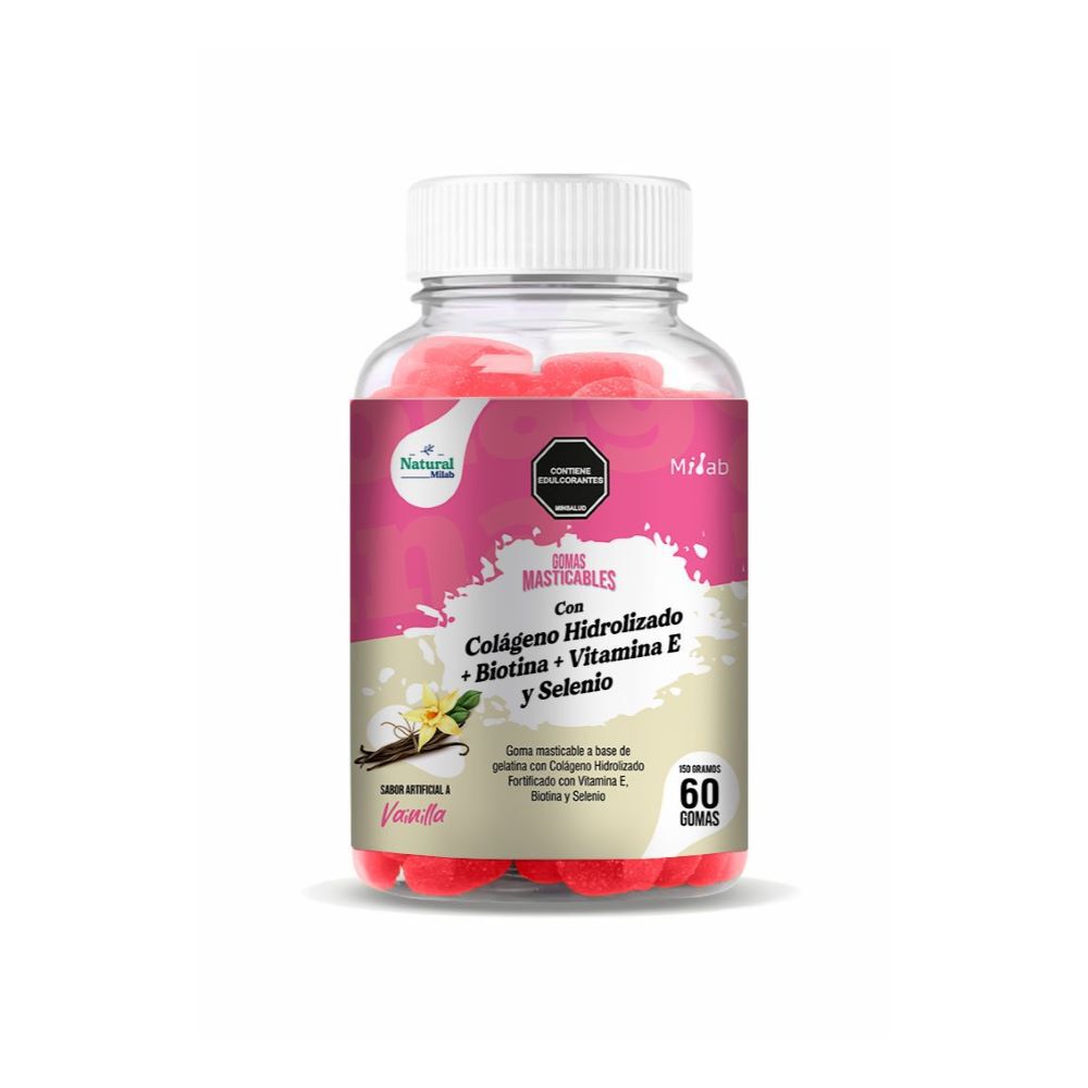 Gomas-Masticables-Natural-Milab-Colageno+Biotina+Vita-E-Y-Sele-Frasco-X-60-(150Gr)-Vainilla-imagen