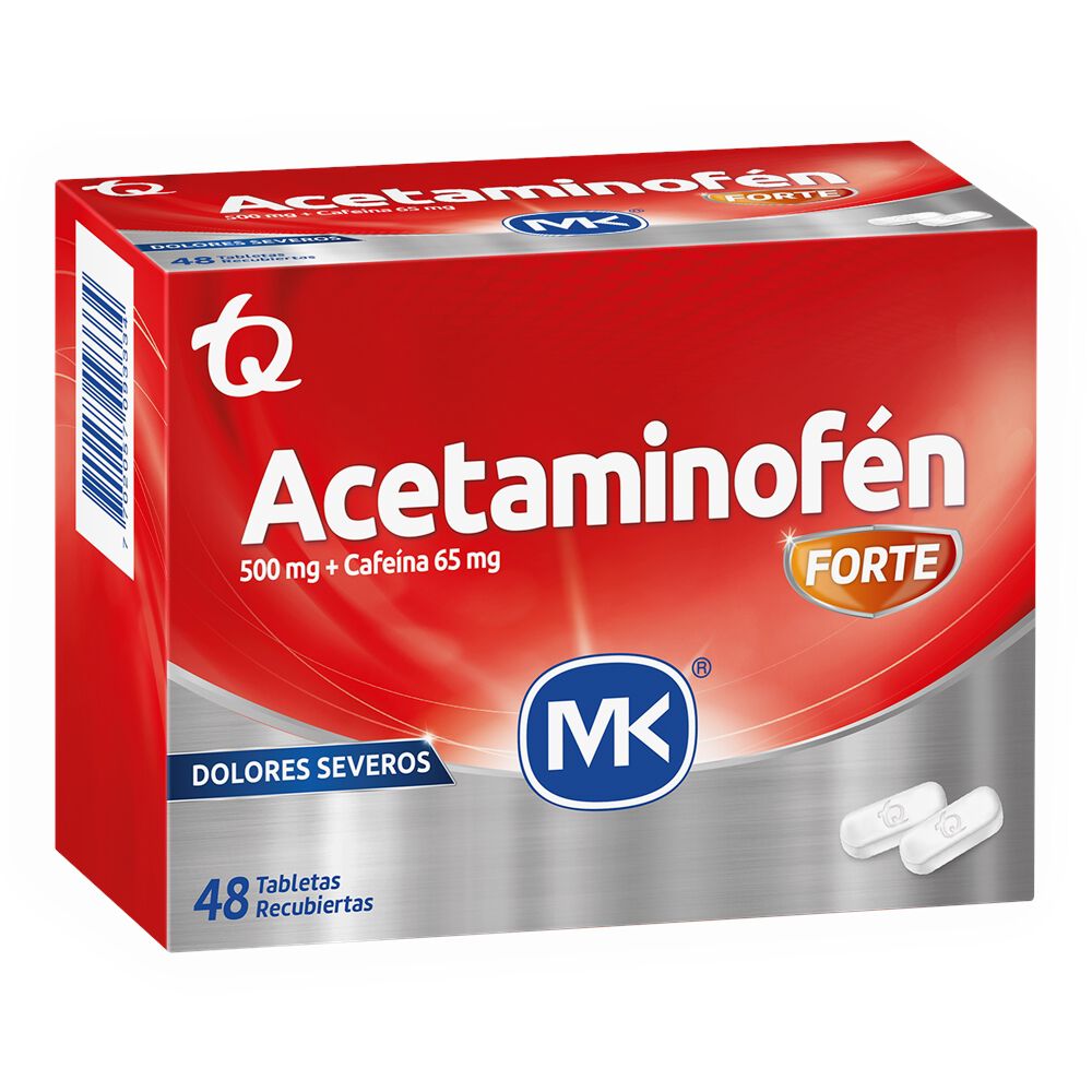 Acetaminofen Forte (500+65)Mg Tabletas Recubiertas Cajas X 48 Mk