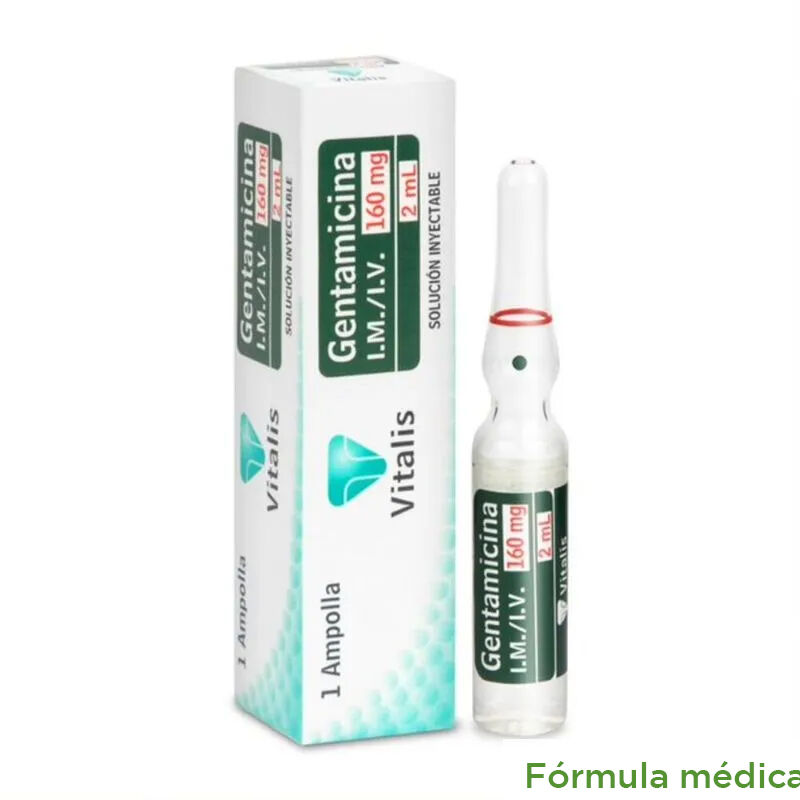 Gentamicina 160Mg/2Ml(80Mg/Ml) Solucion InyecTabletasle Cajas X 1Ampolla X 2Ml Vitalis