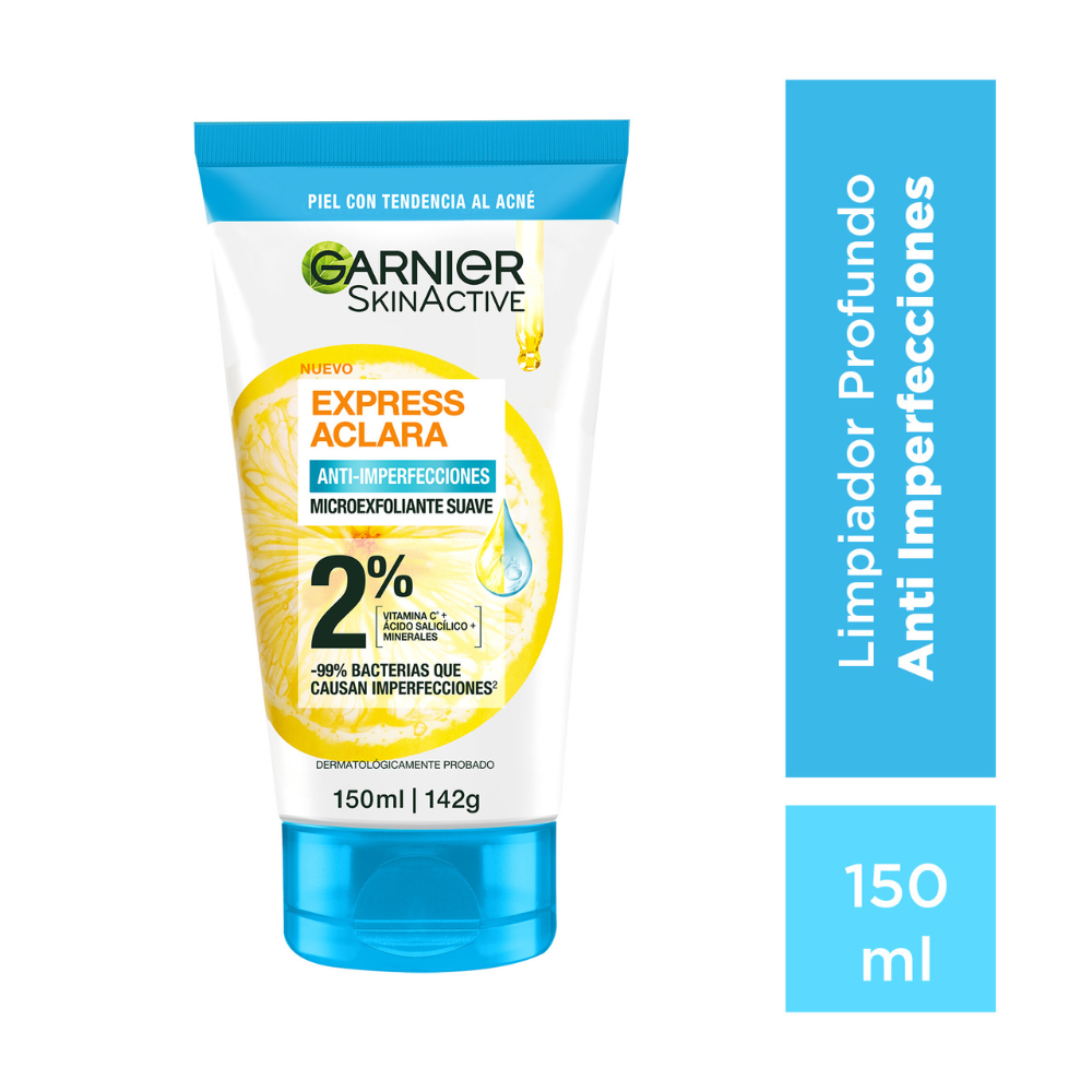 Microexfoliante-Suave-Garnier-Express-Aclara-Anti-Imperfecciones-2%-Tubo-X-150Ml-imagen-2