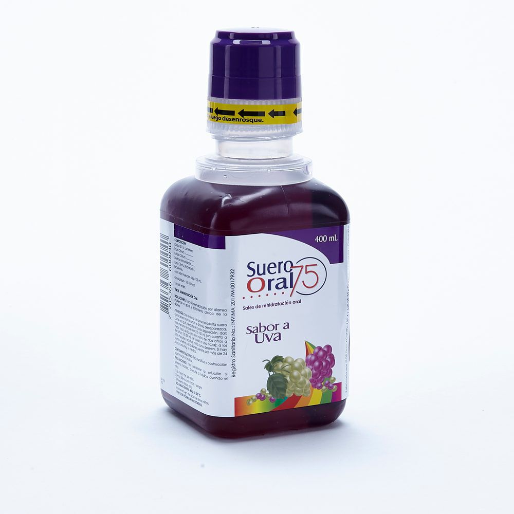 Suero Solución Oral Sabor Uva 75Meq(Na)/L Frasco X 400Ml