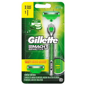 Maquina-Afeitar-+2-Repuestos-Gillette-Mach-3-Sensitive-imagen