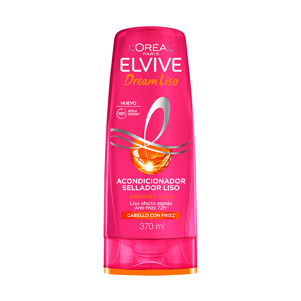 Acondicionador Elvive L'Oreal Paris Dream Liso Para Un Cabello Liso Y Sin Frizz X370 Ml