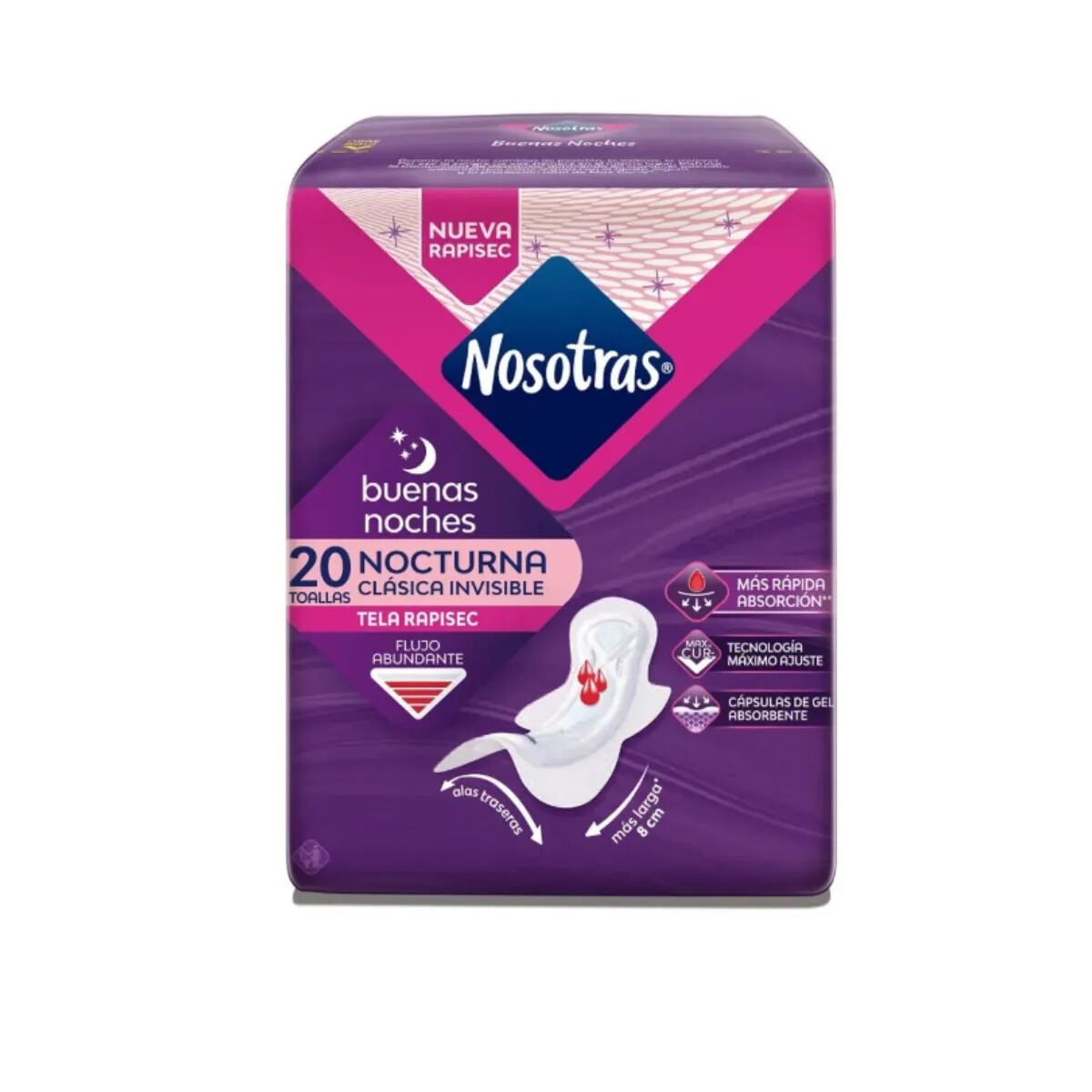 Toallas Nosotras Buenas Noches Invisible Rapisec Paquete 20