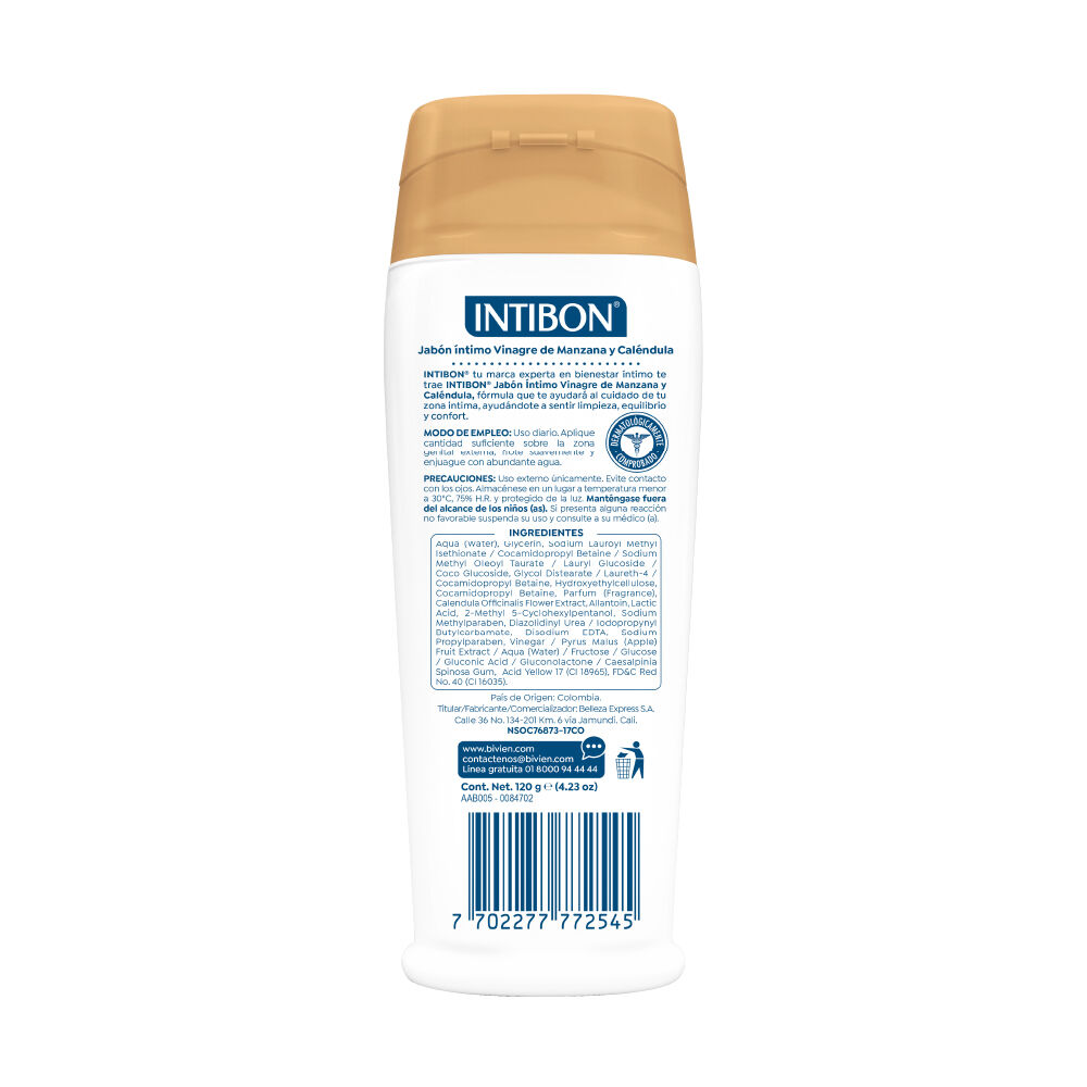 Jab&oacute;n-&Iacute;ntimo-Vinagre-de-Manzana-y-Cal&eacute;ndula-Intibon-Frasco-x-120g-imagen-2