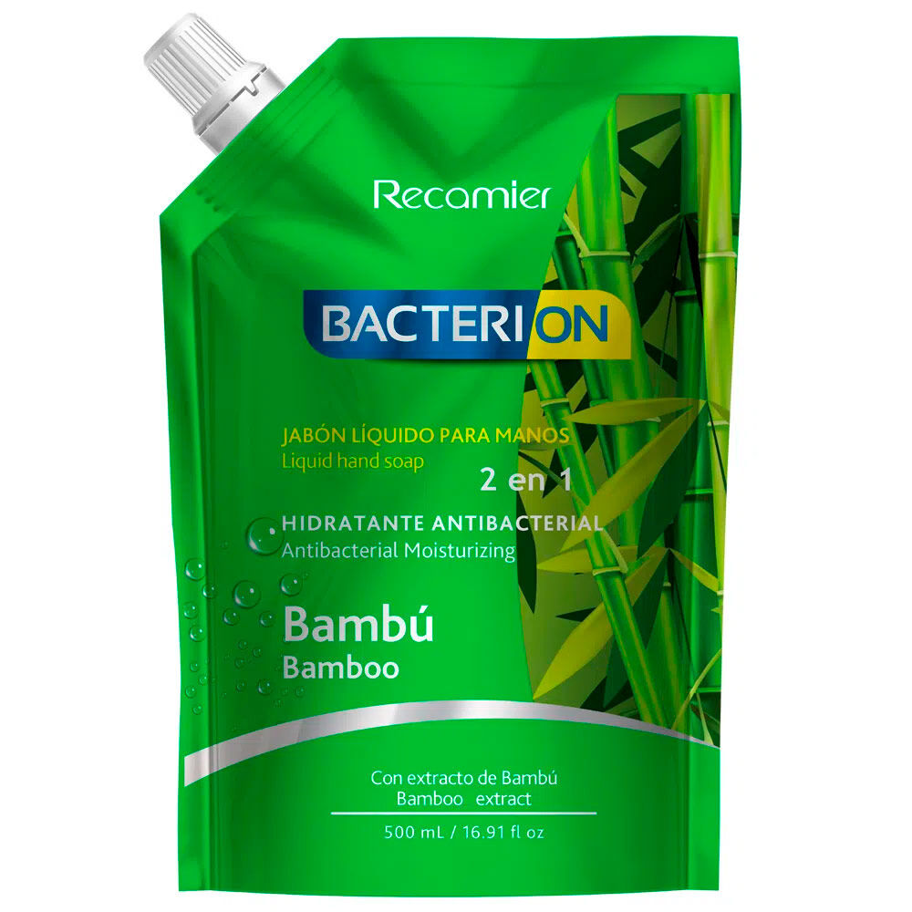 Jabón-Liquido-Para-Manos-2-En-1-Hidratante-Antibacterial---Bacterion-Bolsa-X-500-Ml-Bambu--imagen