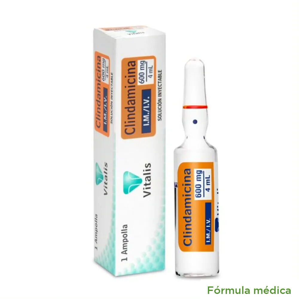 Clindamicina 600Mg/4Ml(150Mg/Ml) Solucion Inyectable Caja X 1Ampolla X 4Ml Vitalis