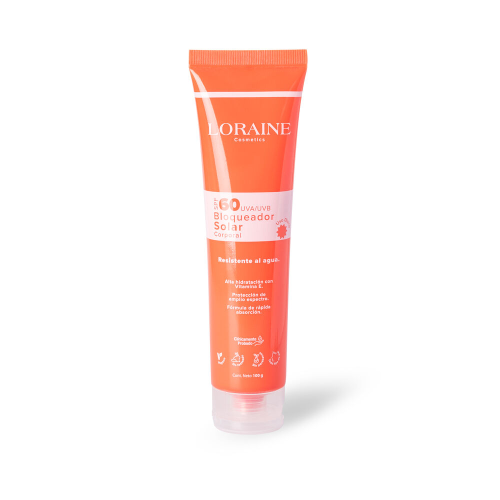 Bloqueador-Solar-Corporal-Loraine-Cosmetics-Spf-60-Uva-Uvb-Tubo-por-100Gr-imagen