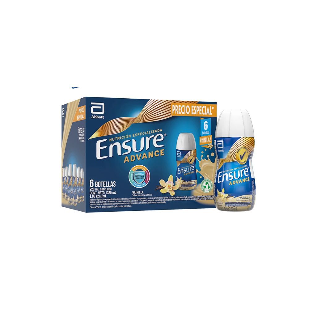 Ensure Advance Vainilla Con Proteina Liquido 220 Ml Caja Por 6 Unidades