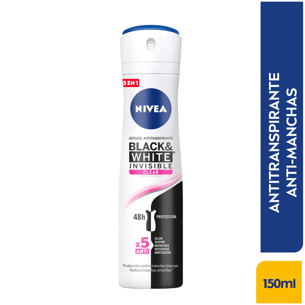 Desodorante Spray Nivea Invisible Black & White Clear Frasco 150 Ml