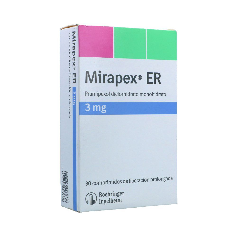 Mirapex ER Tabletas Liberación Prolongada 3Mg Caja X 30