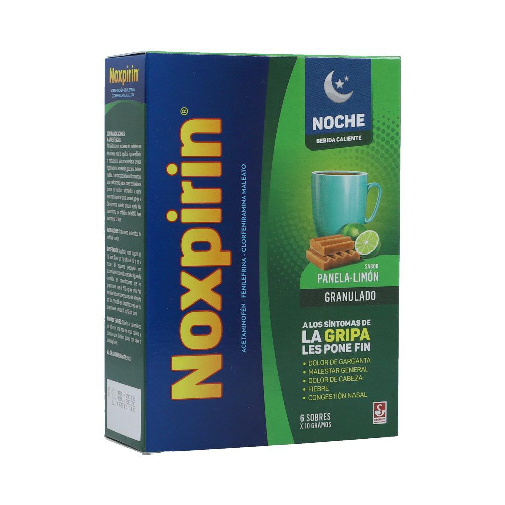 Noxpirin Noche Caliente Granulo (500+4+10)Mg Caja X 6 Sobres