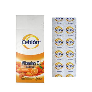 Cebión-Tabletas-Masticables-Sabor-A-Naranja-500Mg-Blister-X-10-imagen