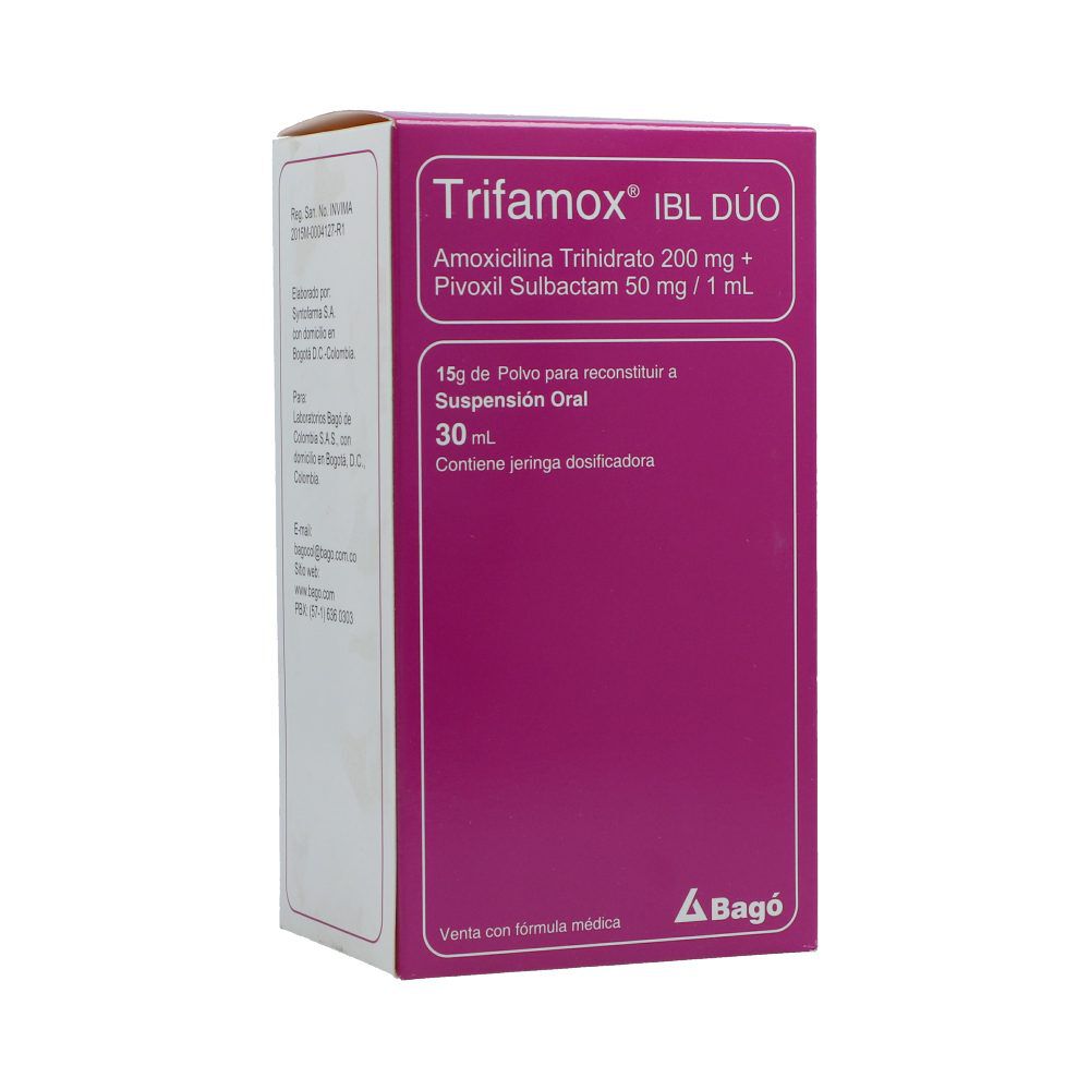 Trifamox Ibl Duo (1000+250)Mg/5mL(20+5)% Polvo Suspensión Oral Frasco X 30mL