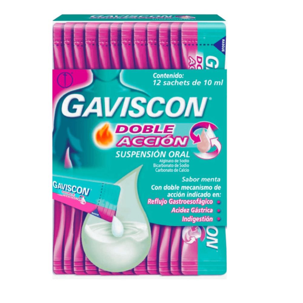 Gaviscon Doble Acción Suspensión Oral Caja de 12 Sobres De 10mL
