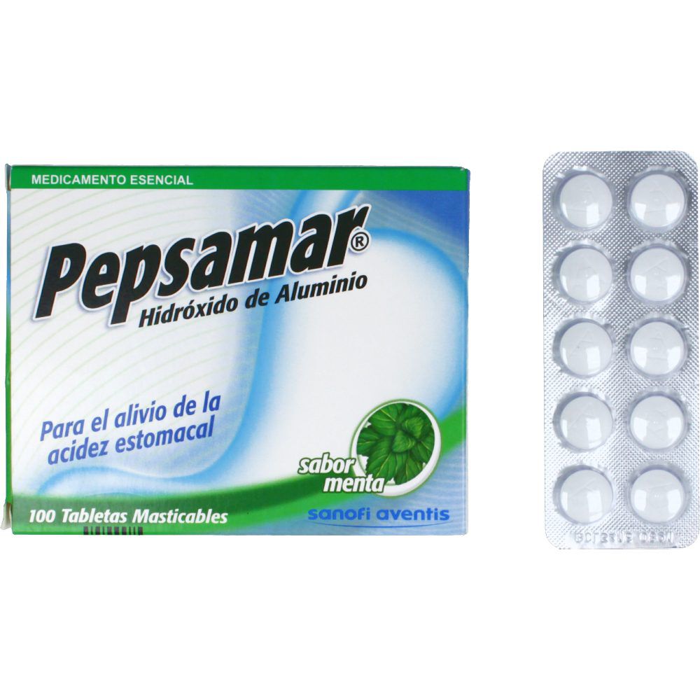 Pepsamar Hidroxido De Aluminio Blister X 10 Tabletas Masticables - Sabor A Menta