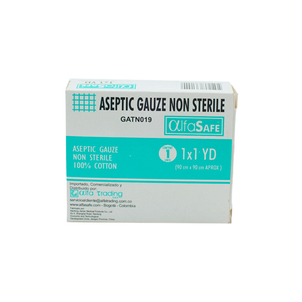 Gasa No Esteril Alfasafe X 1 Unidad X 1 yd X 1 yd (90cm x 90cm aprox)