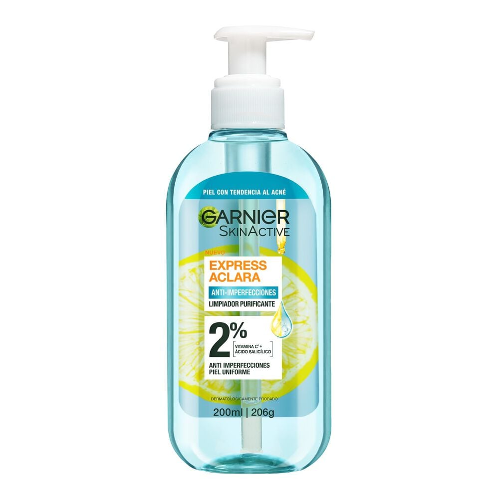 Limpiador-Facial-Garnier-Purificante-Gel-Express-Aclara-Anti-Imperfecciones-Frasco-X-200Ml-imagen-1