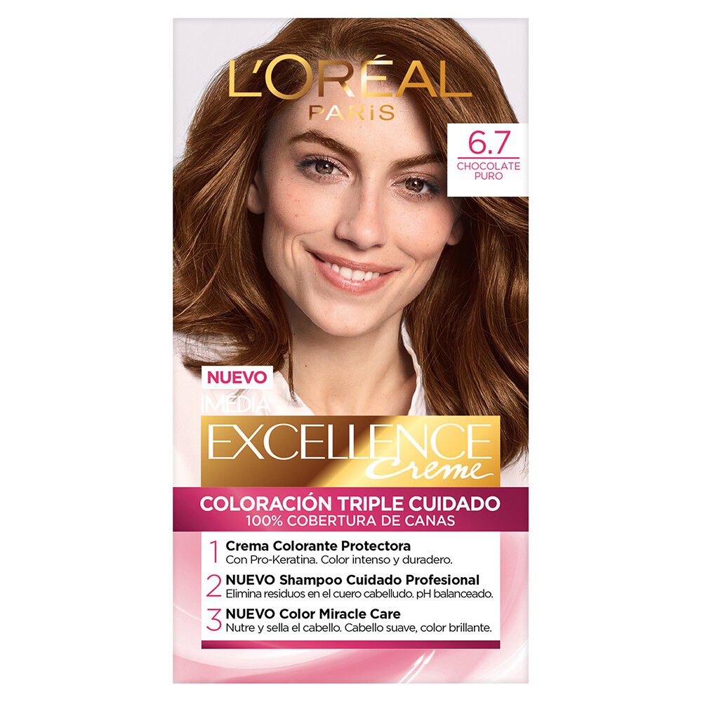 Tinte-Cabello-Loreal-Paris-Excellence-Creme-Kit-6.7-Chocolate-Puro-imagen-1