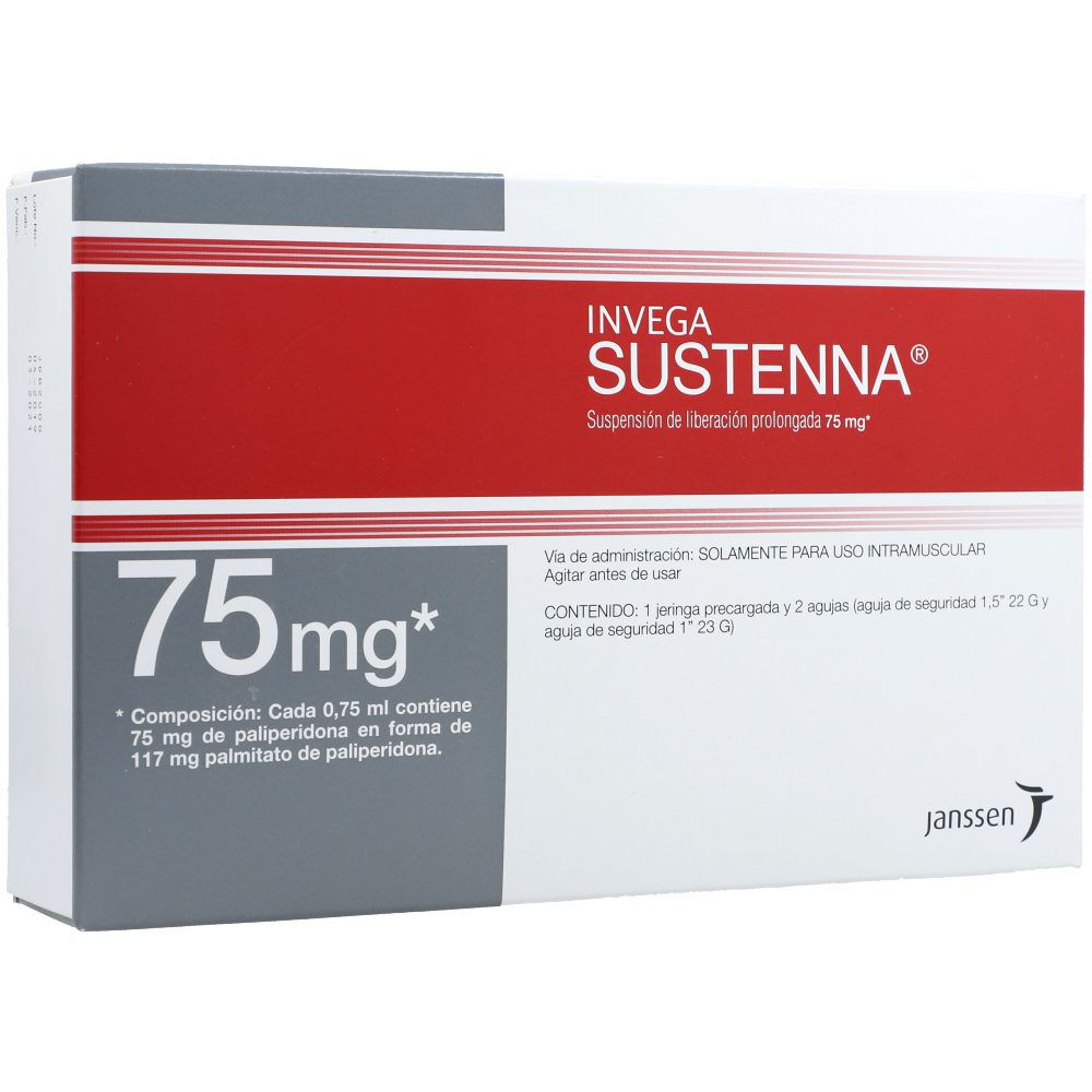 Sustenna-+-2-Agujas-Suspensi&oacute;n-Inyectable-de-Liberaci&oacute;n-Prolongada-75-mg/0.75mL-(100mg/mL)-Caja-X-1-Jeringa-Prellenada-imagen