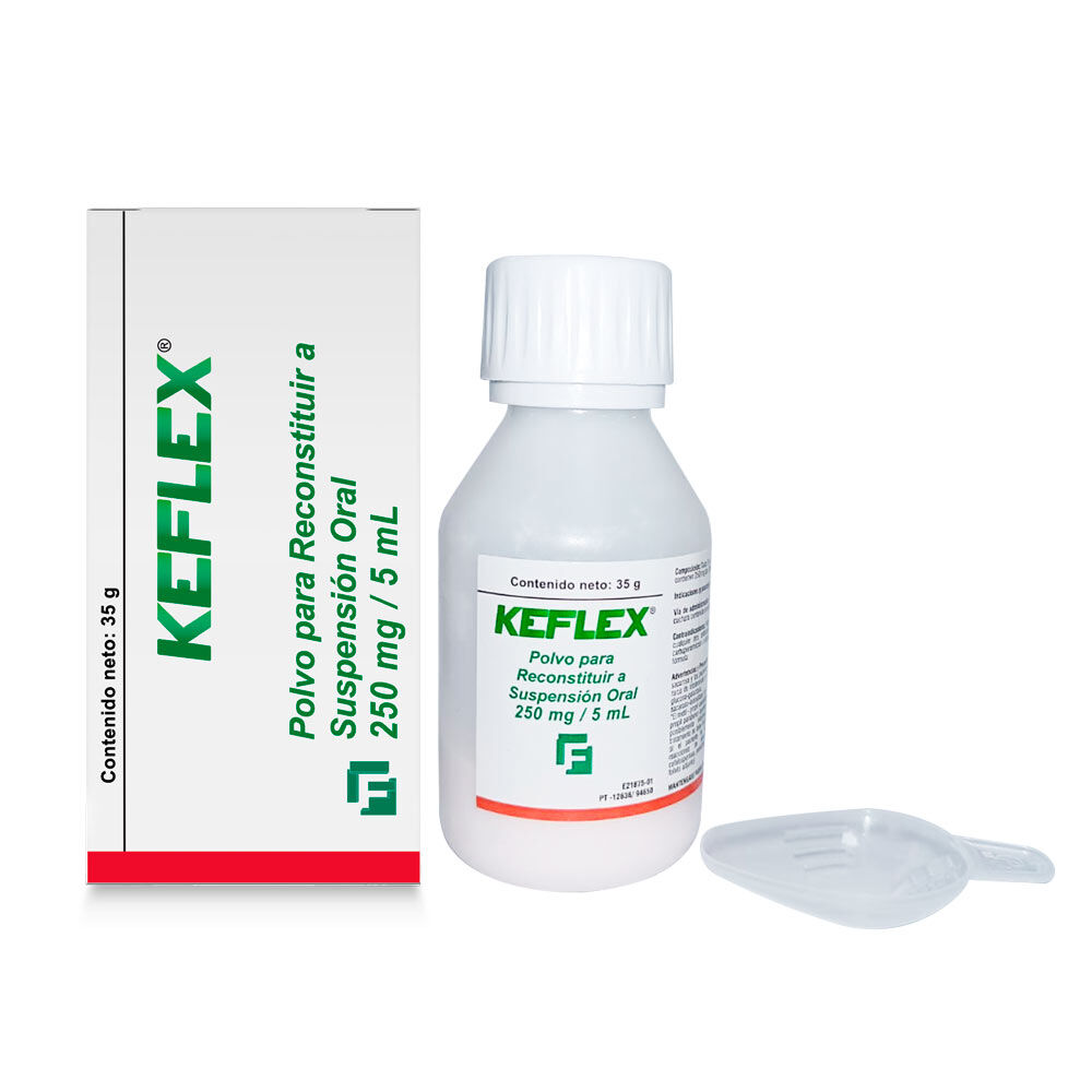 Keflex 250Mg/5Ml(5%) Polvo Suspensión Oral Frasco por 100 Ml