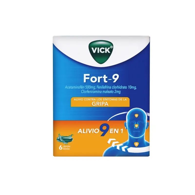 Vick Fort 9 (500+2+10)Mg Cápsulas Blandas Caja X 6
