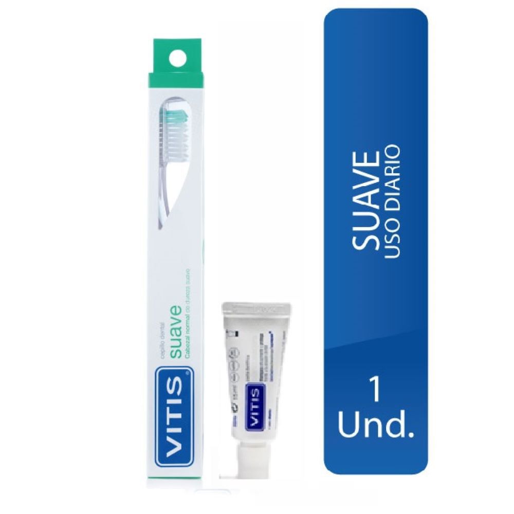 Cepillo Dental + Pasta Dentrifica Vitis Encias Suave Kit X 1Cepillo+Tubo X15Ml