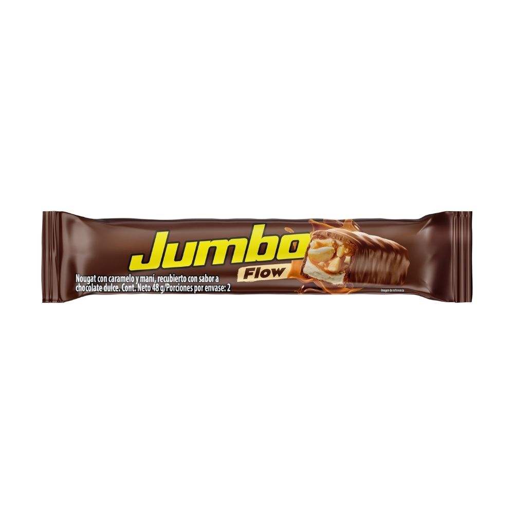Nougat Con Caramelo Y Mani Jumbo Flow Und X 48Gr Chocolate Dulce