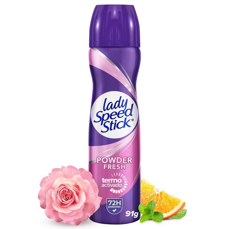 Desodorante Mujer Lady Speed Stick Powder Fresh Aerosol 91G
