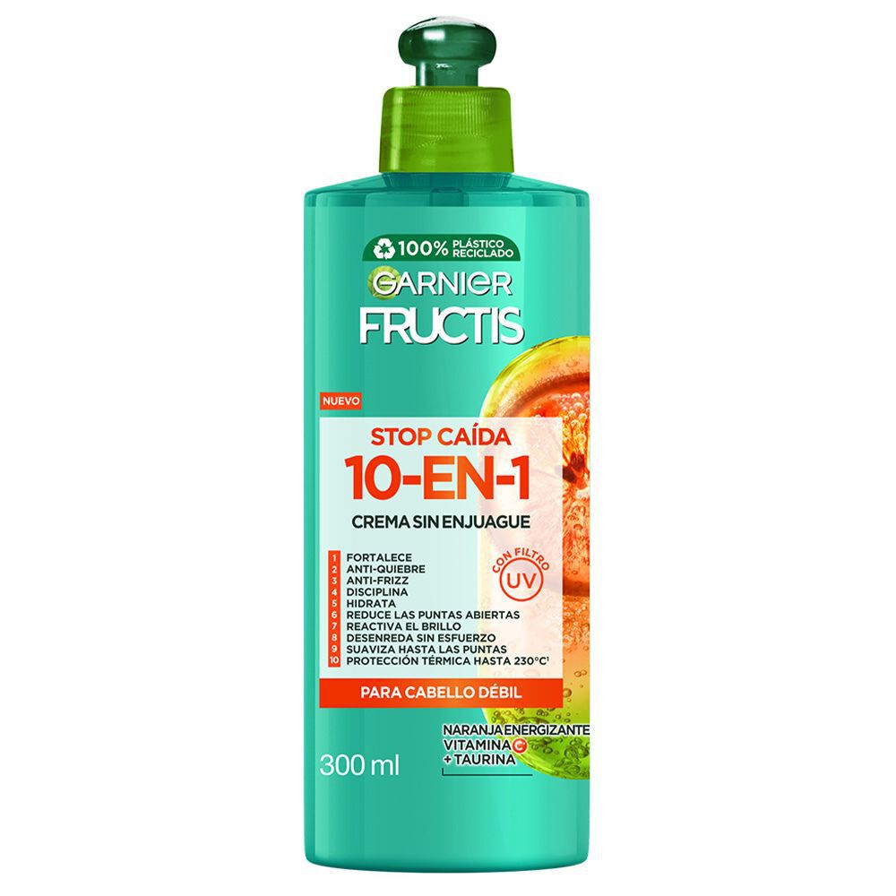 Crema Sin Enjuague Garnier Fructis Stop Caida 10 En 1 Fco X 300Ml