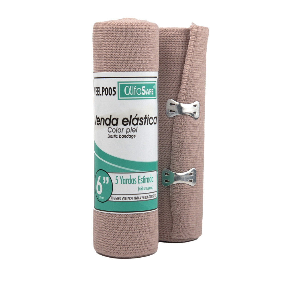 Venda Elástica Alfa Safe Piel Ref Veelp005. Rollo X 6Pulg X 5Yd