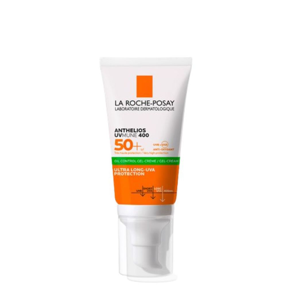 Protector-Solar-Anti-Brillo-Anthelios-Gel-Toque-Seco-Sin-Color-SPF-50+-Tubo-X-50-mL-imagen-1