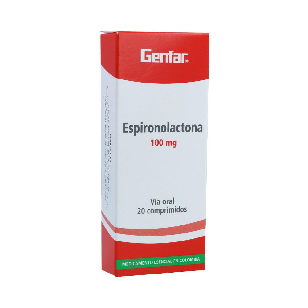 Espironolactona 100Mg Caja X 20 Tabletas