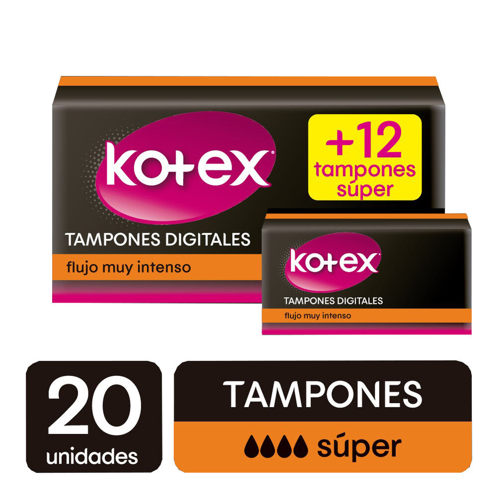 Mega Oferta Tampones Kotex Evolution 20+10 Paquete X 30 Super Plus