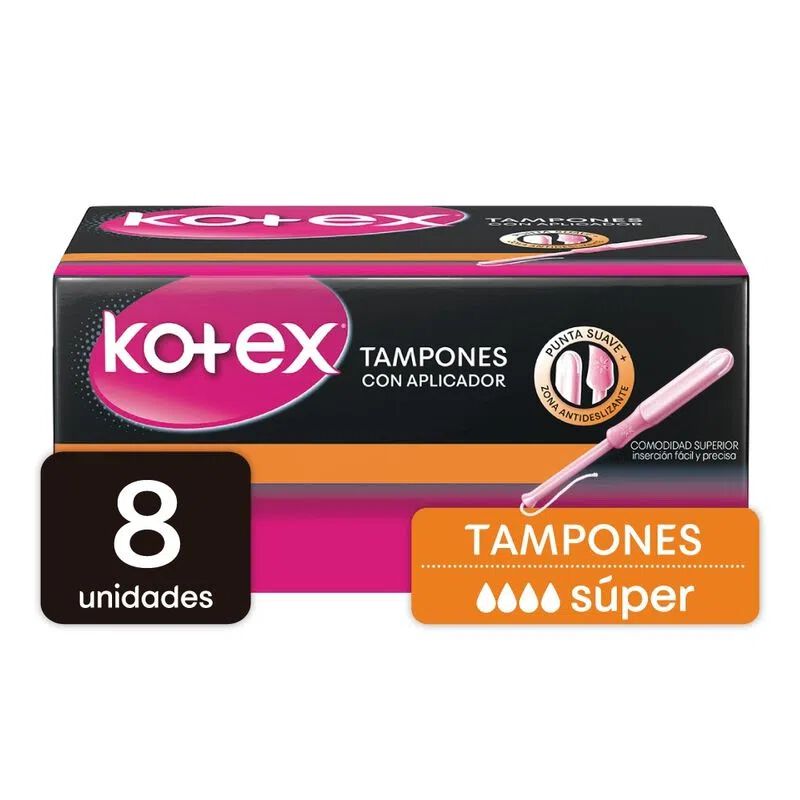 Tampones Con Aplicador Kotex Super Caja X 8