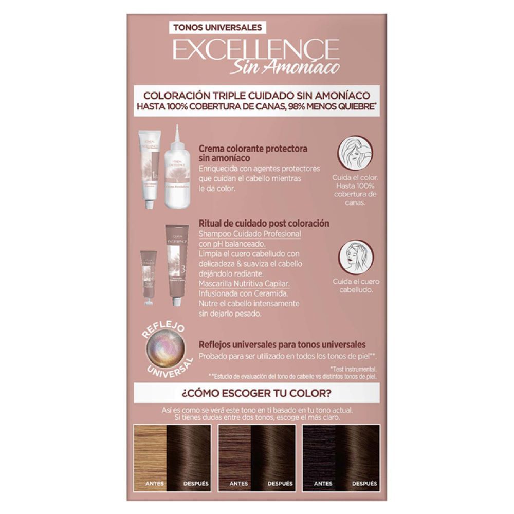Tinte-Capilar-Loreal-Paris-4U-Excellence-Sin-Amoniaco-Tubo-X-45Gr-Castano-Universal-imagen-2
