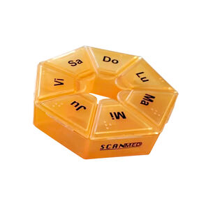Organizador-De-Pastillas-Scanmed-Semanal-Heptagonal-Und-Naranja-imagen