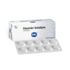 Amlodipino+Irbesartan-(5+150)Mg-Tabletas-Recubiertas-Caja-X-30-Mk-imagen