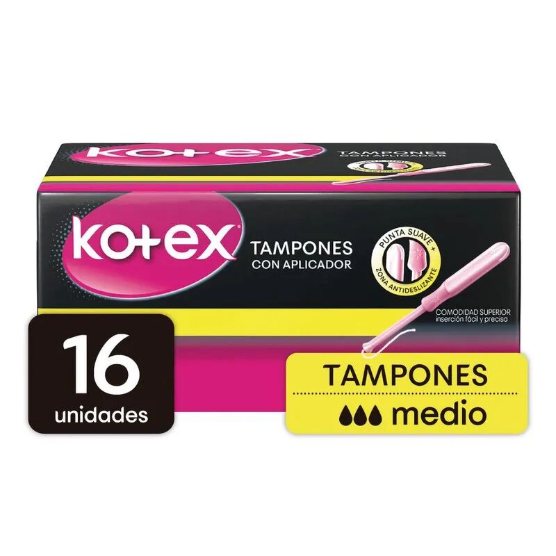 Tampones Con Aplicador Kotex Medio Caja X 16